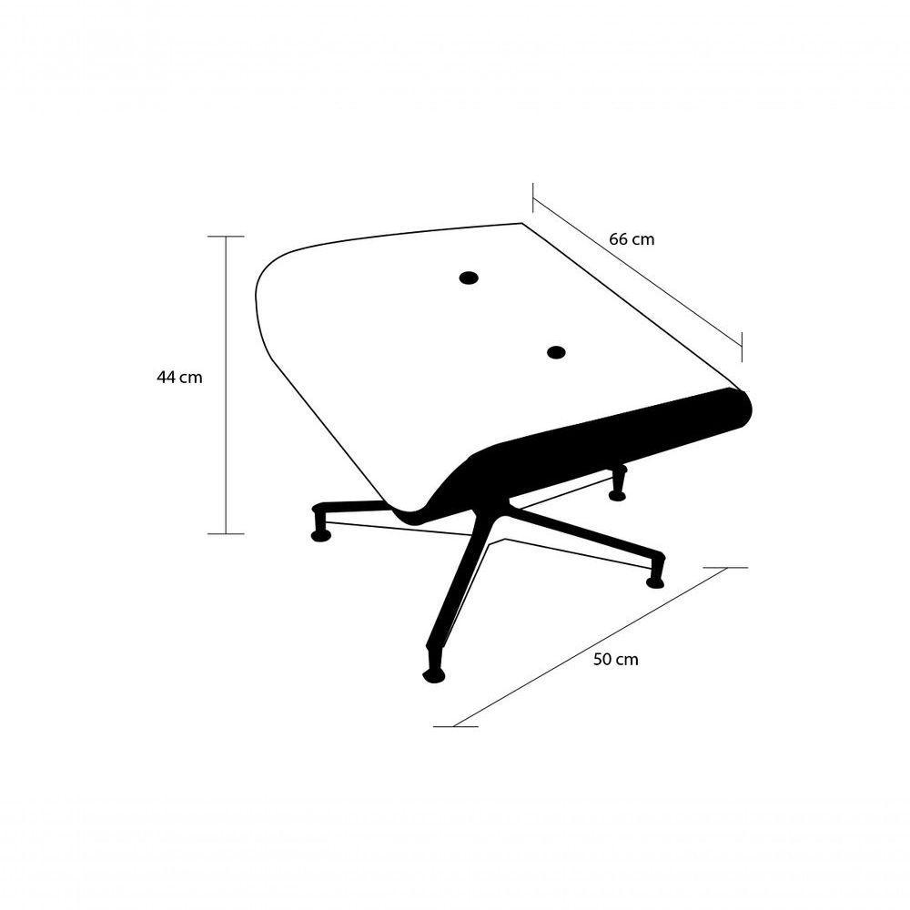 Poltrona De Couro Com Puff Charles Eames Preto - 6