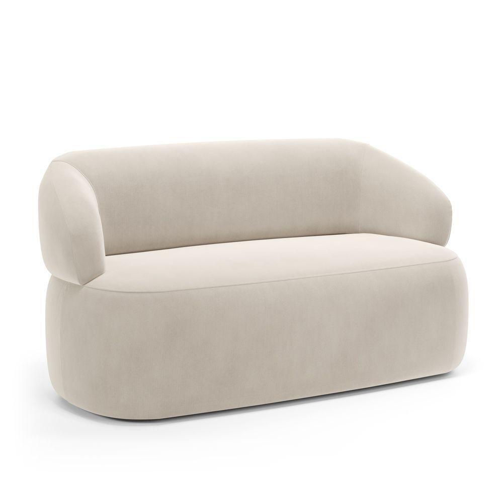 Kit 02 Poltronas Giratória E 01 Sofá Orgânico Glee 03 Lugares 170cm Veludo Bege - Abmaza - 10