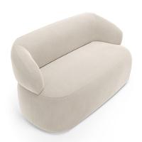 Kit 02 Poltronas Giratória E 01 Sofá Orgânico Glee 03 Lugares 170cm Veludo Bege - Abmaza - 8