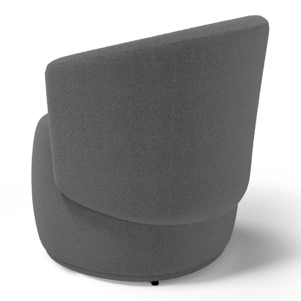 Kit 02 Poltronas Decorativas Aisha Orgânica Bouclê Cinza Escuro - Abmaza - 7