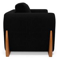 Kit 02 Poltronas E 01 Sofá Bloom 180cm 02 Lugares Com Pés De Madeira Bouclê Preto - Abmaza - 9