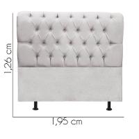 Cabeceira Estofada Cama Box King 195cm París Veludo Cinza Claro- Mabe Magazine - 3