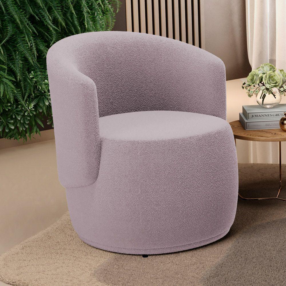 Kit 02 Poltronas Decorativas Aisha Orgânica Bouclê Rosê - Abmaza - 2