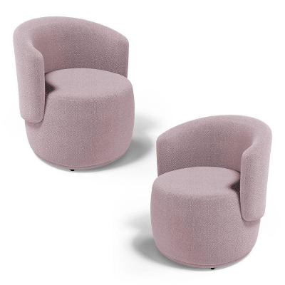 Kit 02 Poltronas Decorativas Aisha Orgânica Bouclê Rosê - Abmaza