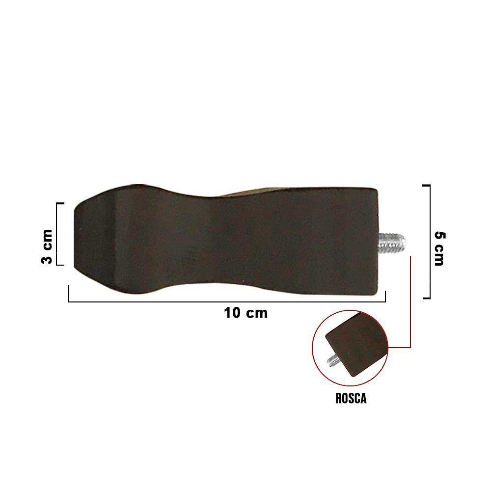 Kit 04 Pés Pardal Tabaco 10cm Com Rosca Metal Para Móveis D10 - D'rossi - 4