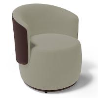 Poltrona Decorativa Aisha Orgânica Composê Sintético Marrom Com Suede Bege - Abmaza - 1