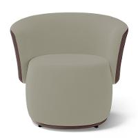 Poltrona Decorativa Aisha Orgânica Composê Sintético Marrom Com Suede Bege - Abmaza - 3