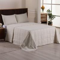 Kit Cobre Leito Colcha Lunar Casal 3 Peças 400 Fios Matelado Dupla Face - Bege - 100% Poliéster