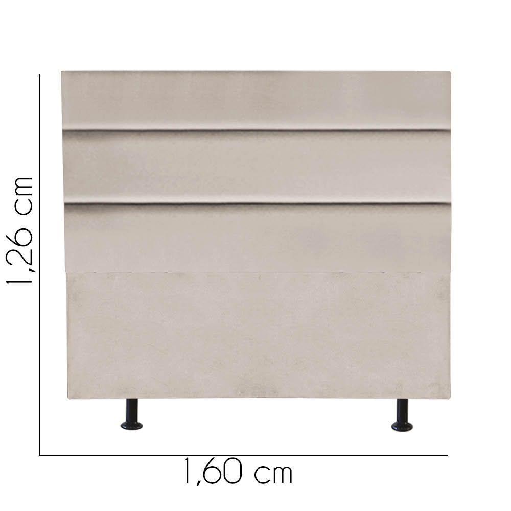 Cabeceira Estofada Cama Box Queen 160cm Argentina Corino Bege- Mabe Magazine - 3