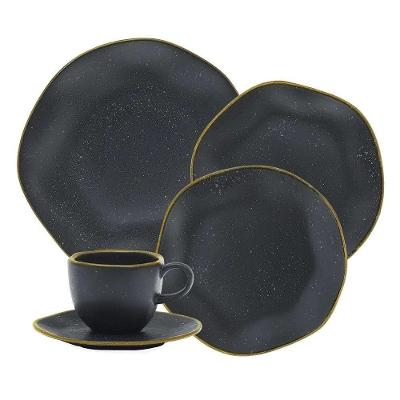 Aparelho de Jantar Ryo Volcano 20 Peças Porcelana Acetinada para Uso Diário Estampada Oxford