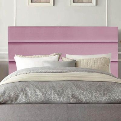 Cabeceira Estofada Cama Box King 195cm Argentina Suede Rosa Bebe- Mabe Magazine