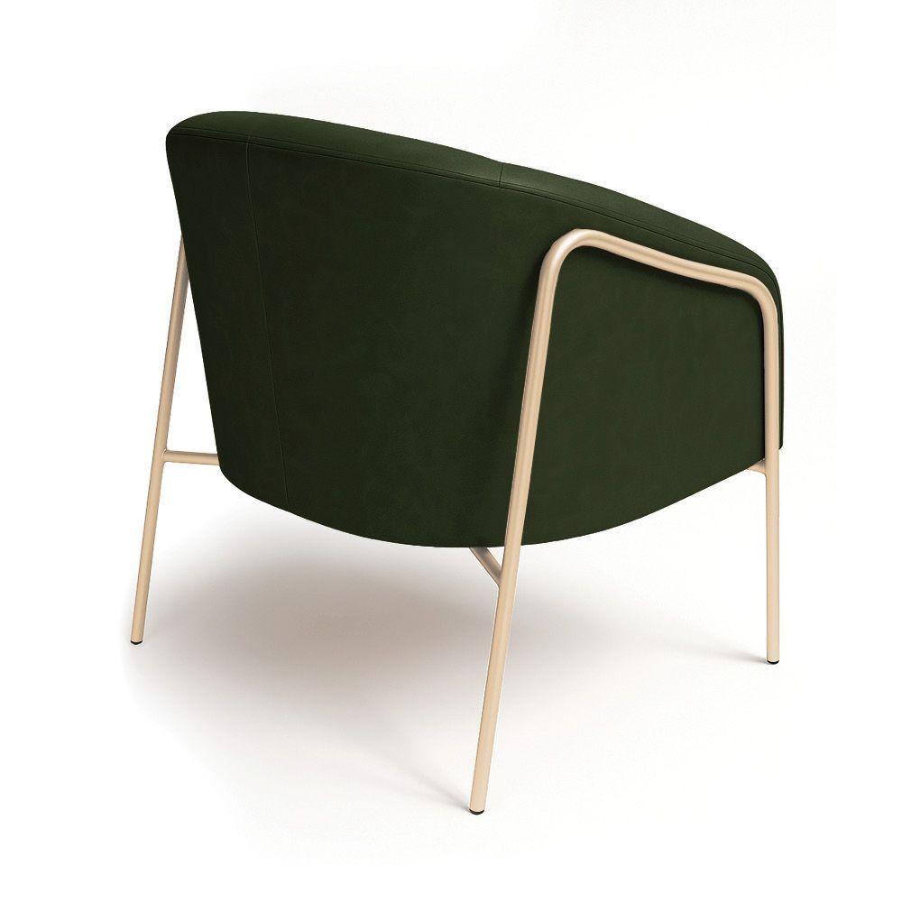 Poltrona Sala Industrial Alta Champanhe Stella Sintético Pu D03 - D'rossi Cor Verde - 6