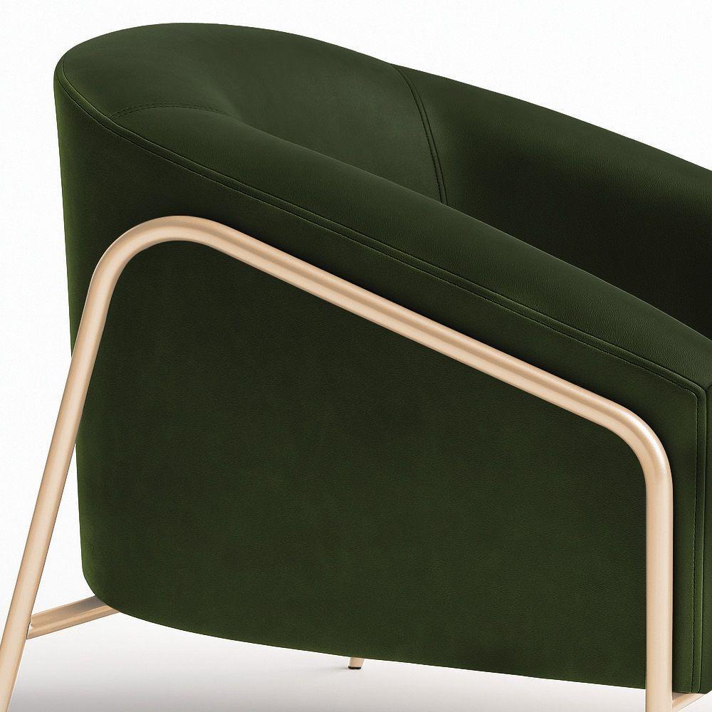 Poltrona Sala Industrial Alta Champanhe Stella Sintético Pu D03 - D'rossi Cor Verde - 7