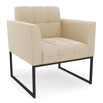 Poltrona Elisa Suede Base Metálica Industrial Preto D03 - D'rossi Marrom