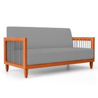 Kit Poltrona E Sofá Varanda Samoa Madeira Maciça Com Cordas Náutica Linho Cinza - Abmaza