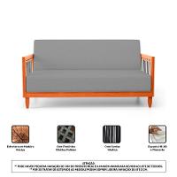 Kit Poltrona E Sofá Varanda Samoa Madeira Maciça Com Cordas Náutica Linho Cinza - Abmaza - 10