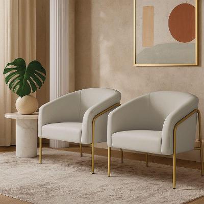 Poltrona Sala Industrial Alta Dourado Kit 2 Stella Veludo Cinza D03 - D'rossi