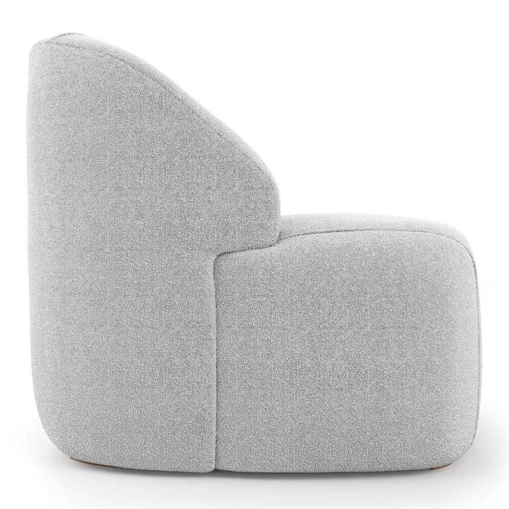 Poltrona Decorativa Living Kaya Orgânica Bouclê Cinza Claro - Abmaza - 6