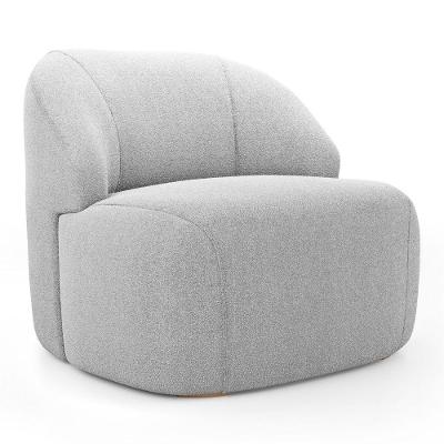Poltrona Decorativa Living Kaya Orgânica Poltrona de Descanso Bouclê Cinza Abmaza