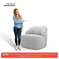 Poltrona Decorativa Living Kaya Orgânica Bouclê Cinza Claro - Abmaza - 5