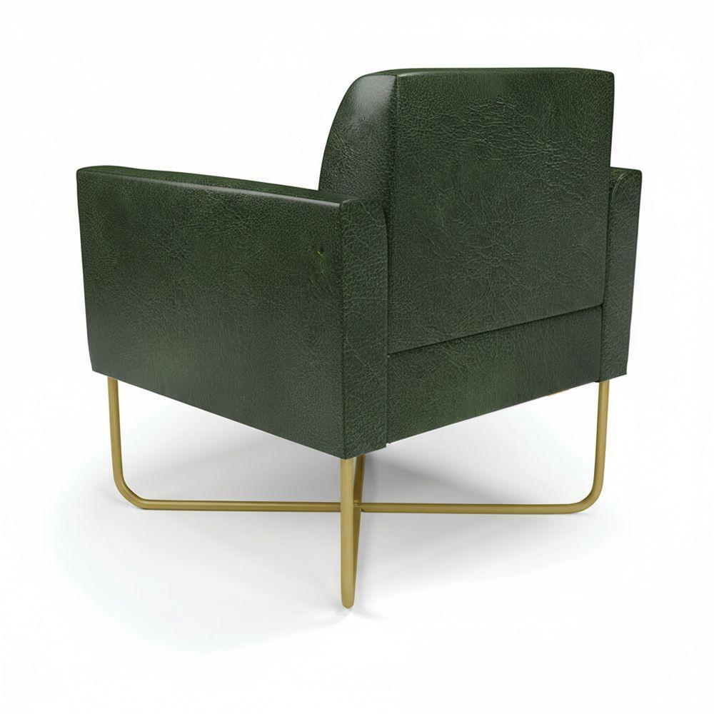 Poltrona Base X Industrial Dourado Marisa Corano Verde - 5