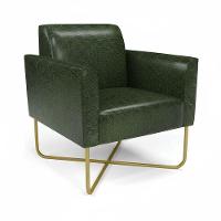 Poltrona Base X Industrial Dourado Marisa Corano Verde - 2