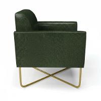Poltrona Base X Industrial Dourado Marisa Corano Verde - 6