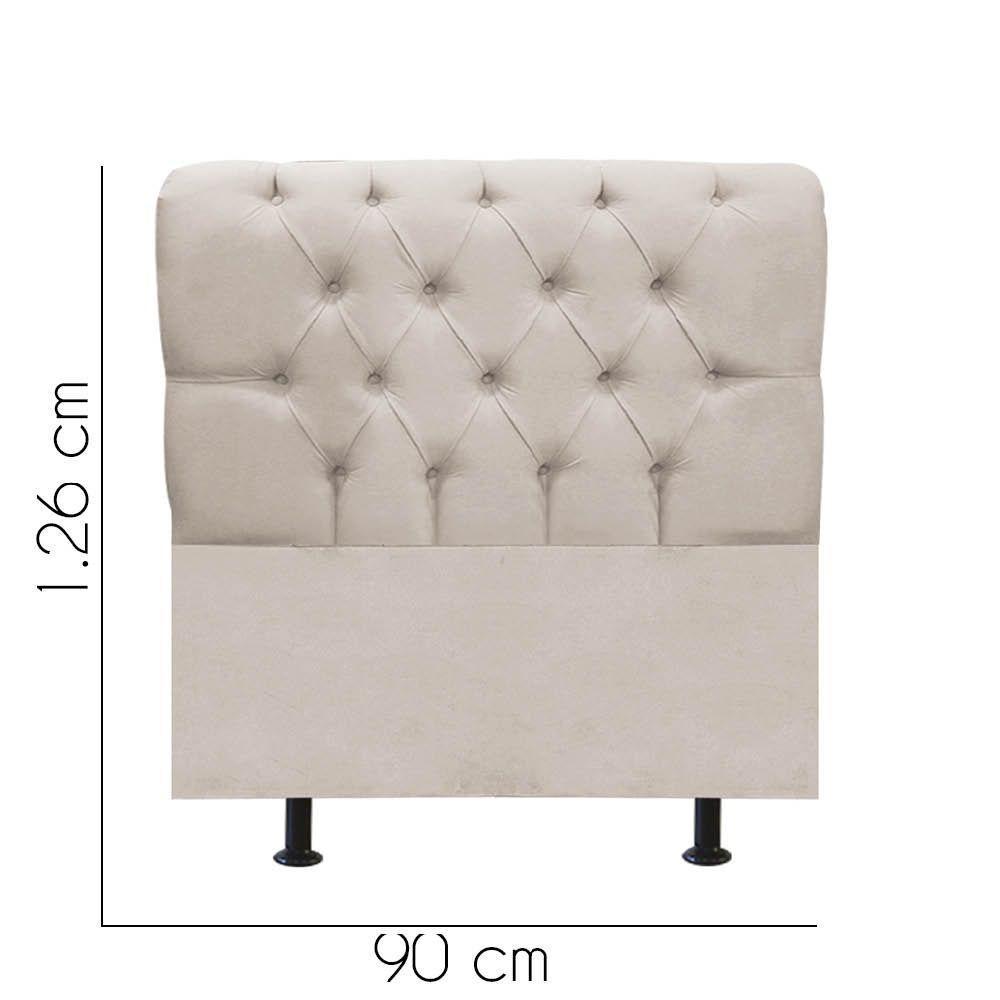 Cabeceira Estofada Cama Box Solteiro 90cm París Suede Bege- Mabe Magazine - 3