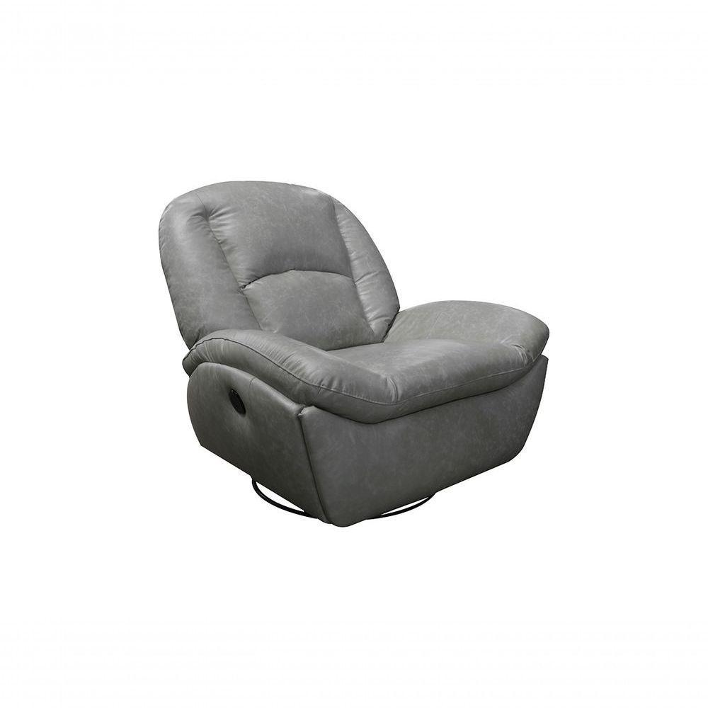 Poltrona De Couro Soft Glider Elétrica Soft Gray - Mempra - 1