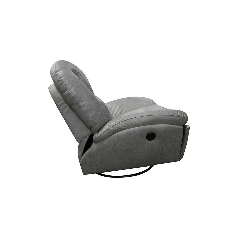 Poltrona De Couro Soft Glider Elétrica Soft Gray - Mempra - 3