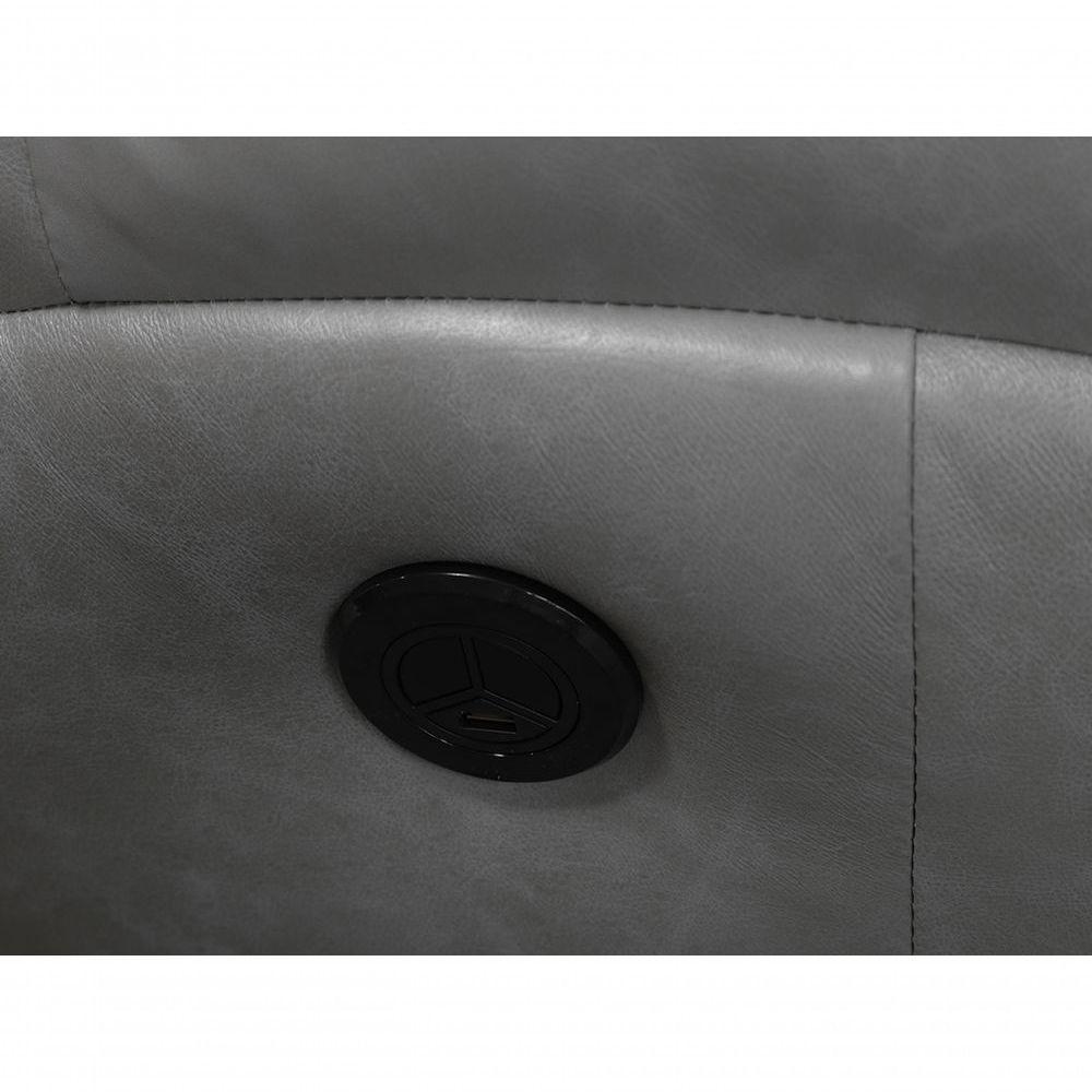 Poltrona De Couro Soft Glider Elétrica Soft Gray - Mempra - 5