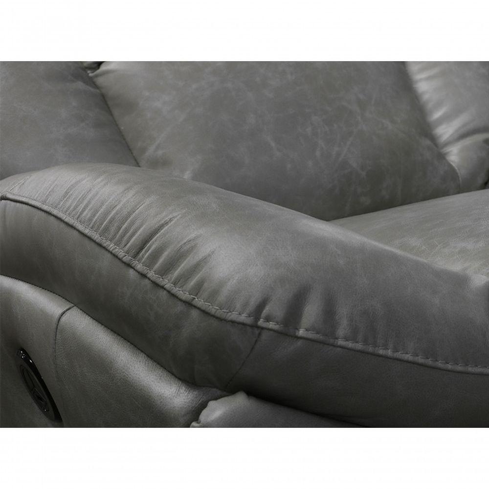 Poltrona De Couro Soft Glider Elétrica Soft Gray - Mempra - 6
