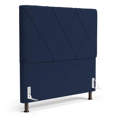 Cabeceira Cama Box Casal Mel 140cm Com Frame Suede Azul Marinho - Abmaza