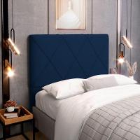 Cabeceira Cama Box Casal Mel 140cm Com Frame Suede Azul Marinho - Abmaza - 5