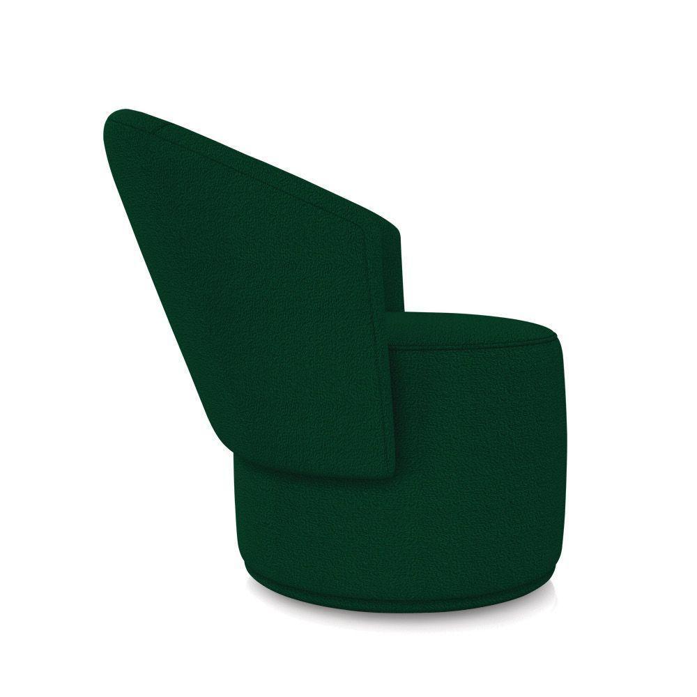 Poltrona Decorativa Orgânica Fixa Para Sala Kit 2 Malu Bouclê Verde M11 - D'rossi - 7