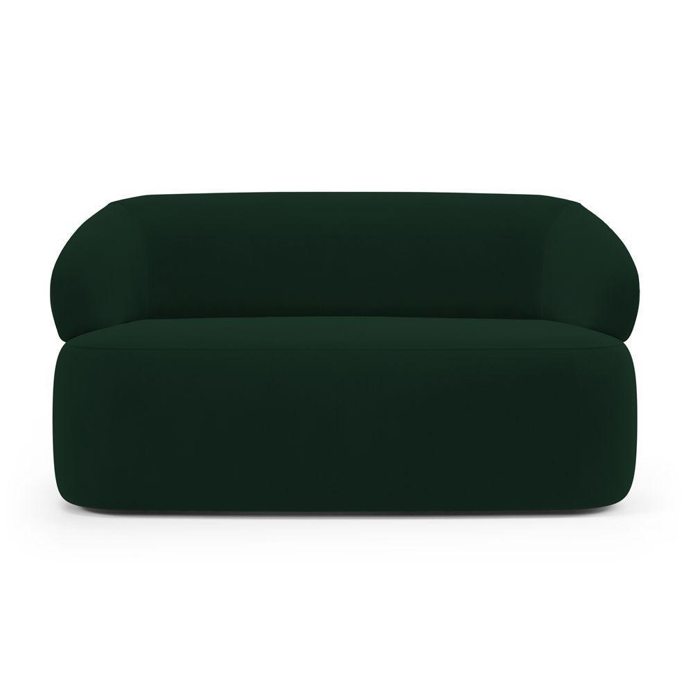 Kit 02 Poltronas Giratória E 01 Sofá Orgânico Glee 02 Lugares 140cm Veludo Verde Escuro - Abmaza - 10