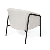 Poltrona Sala Industrial Alta Preto Stella Linho Cinza D03 - D'rossi - 5