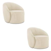 Poltrona Decorativa Orgânica Kit 2 Lua Veludo D03 - D'rossi Mostarda - 2