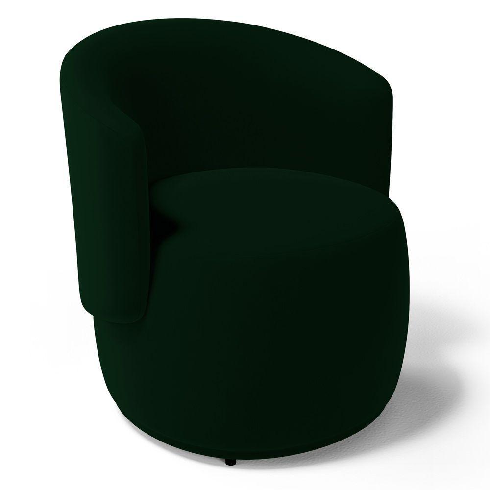 Poltrona Decorativa Aisha Orgânica Veludo Verde Escuro - Abmaza - 1