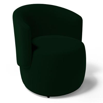 Poltrona Decorativa Aisha Orgânica Veludo Verde Escuro - Abmaza