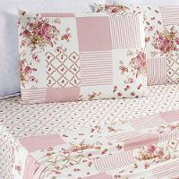 Edredom 2,40m X 2,20m + Jogo De Cama Dupla Face Estampado Bouti Casal 07 Peças 100% Poliéster - Rosa Matura - 9