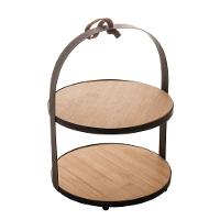 Suporte Para Doces De Bambu 2 Andares Com Moldura De Metal 19,5 X 26 Cm Lyor - 1