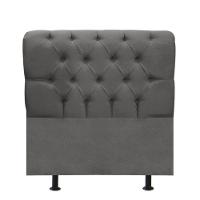 Cabeceira Estofada Cama Box Solteiro 90cm París Corino Cinza Escuro- Mabe Magazine - 1