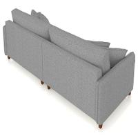 Sofá 4 Lugares Living 252cm Pé Madeira Zoe Linho Cinza Escuro Z08 - Mpozenato - 6