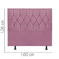 Cabeceira Estofada Cama Box Queen 160cm Istambul Corino Rosa Bebe- Mabe Magazine - 3