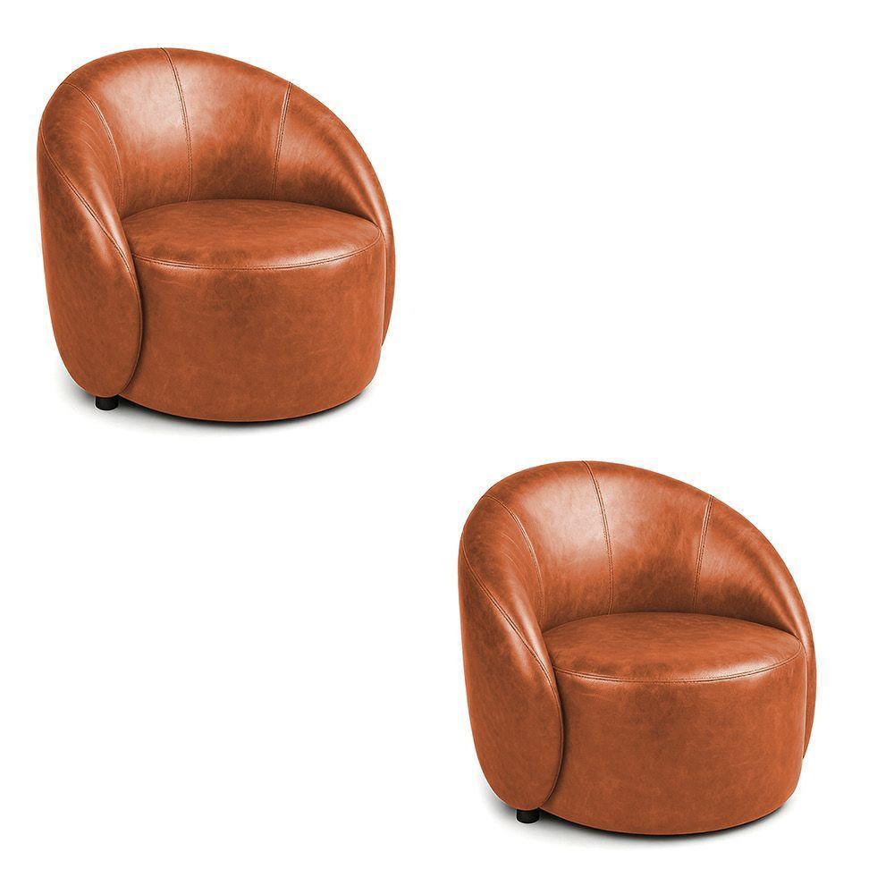 Poltrona Decorativa Orgânica Kit 2 Lua Sintético Pu D03 - D'rossi Verde - 2