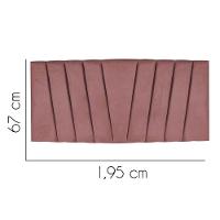 Painel Cabeceira Estofada Bélgica 195cm Cama Box King Veludo Rose- Mabe Magazine - 2