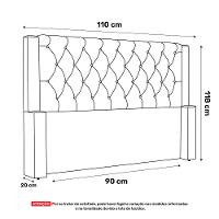 Cabeceira Atena Para Cama Box Solteiro 90cm Capitonê Com Frame Veludo Bege - Abmaza
