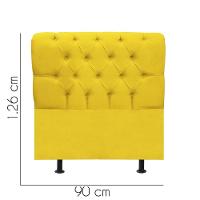 Cabeceira Estofada Cama Box Solteiro 90cm París Suede Amarelo- Mabe Magazine - 3