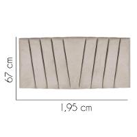 Painel Cabeceira Estofada Bélgica 195cm Cama Box King Veludo Bege- Mabe Magazine - 2